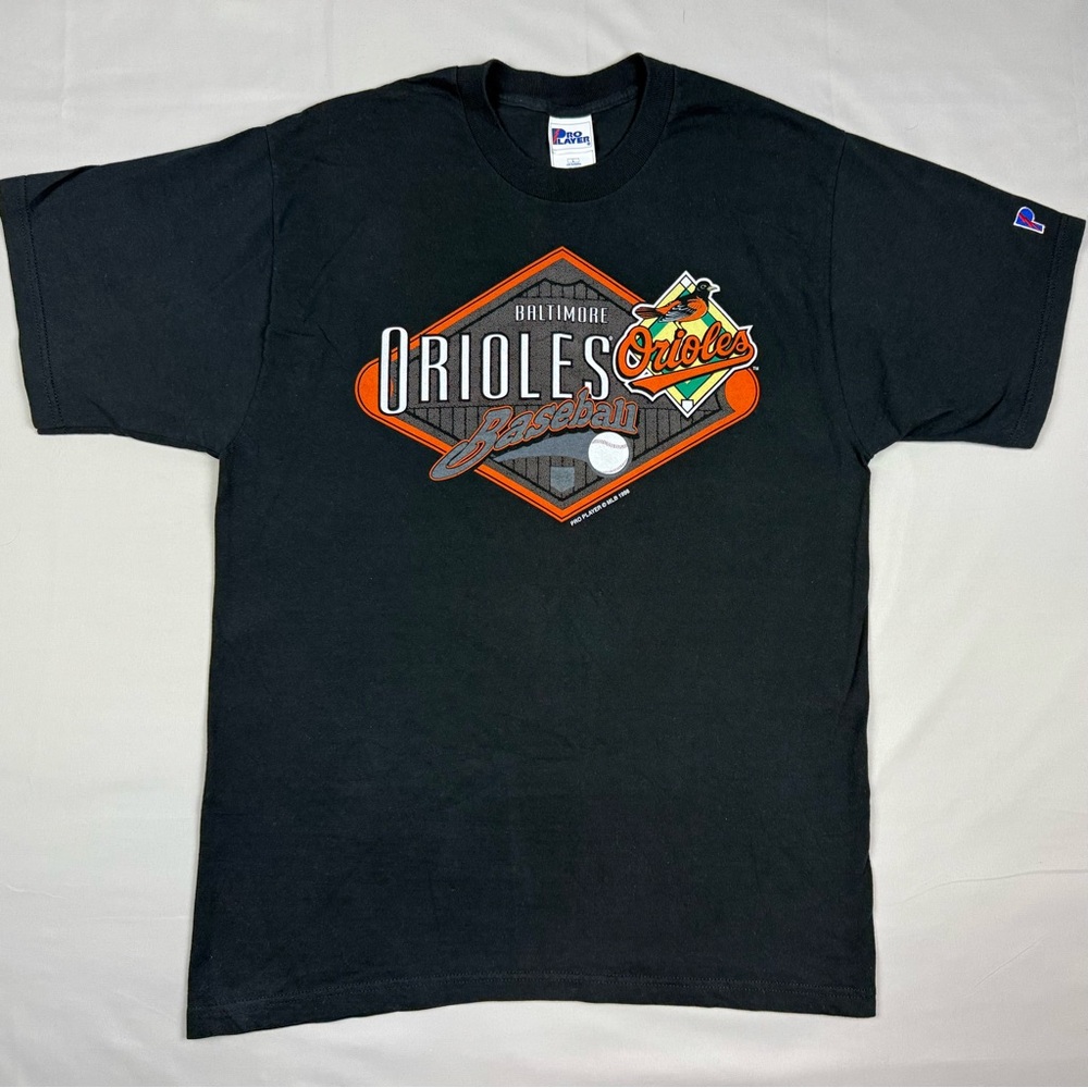 Vtg Pro Player Baltimore Orioles Mens T-Shirt Sz Large 90s Made in USA A9